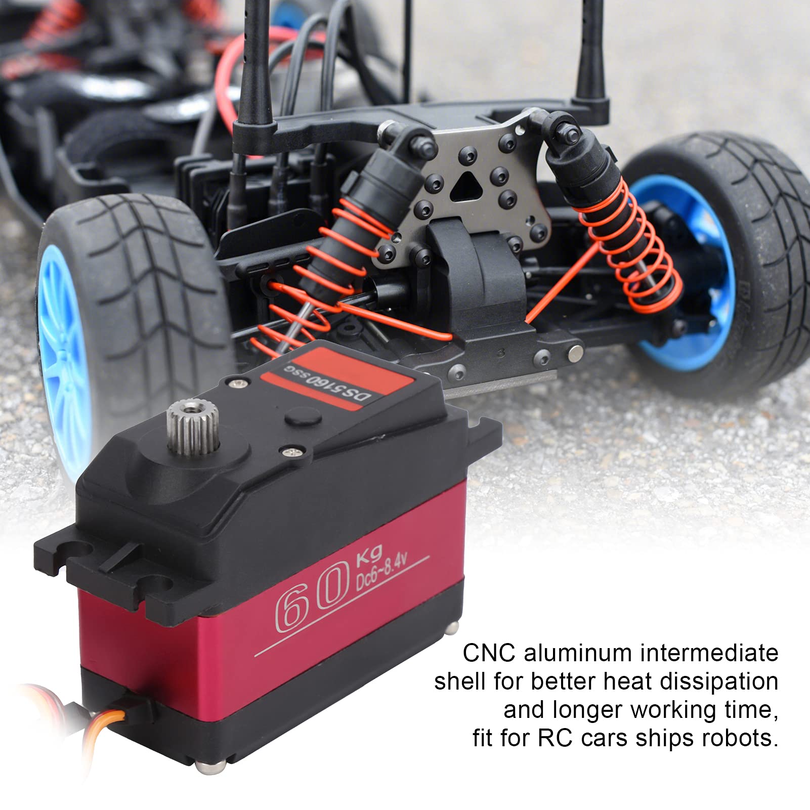VGEBY Servo Digitale RC, Servo Digitale 60KG Ingranaggio Inossidabile Coppia Grande Servo Ad Alta velocità per Auto RC Aerei Ad Ala Fissa Telecomando Barche Robot