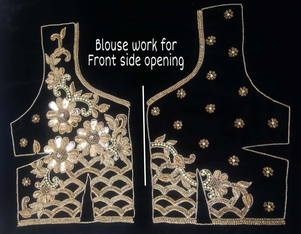BORDER MUSEUM DesZardozi with Badla work Blouse on Black Velvet 1