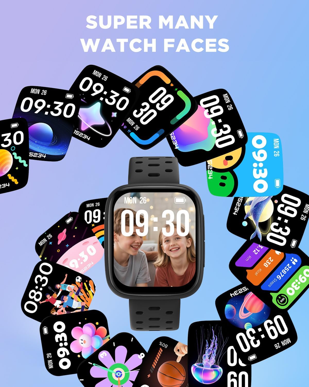 BIGGERFIVE Brave 3 Kids Smart Fitness Watch with multiple watch faces