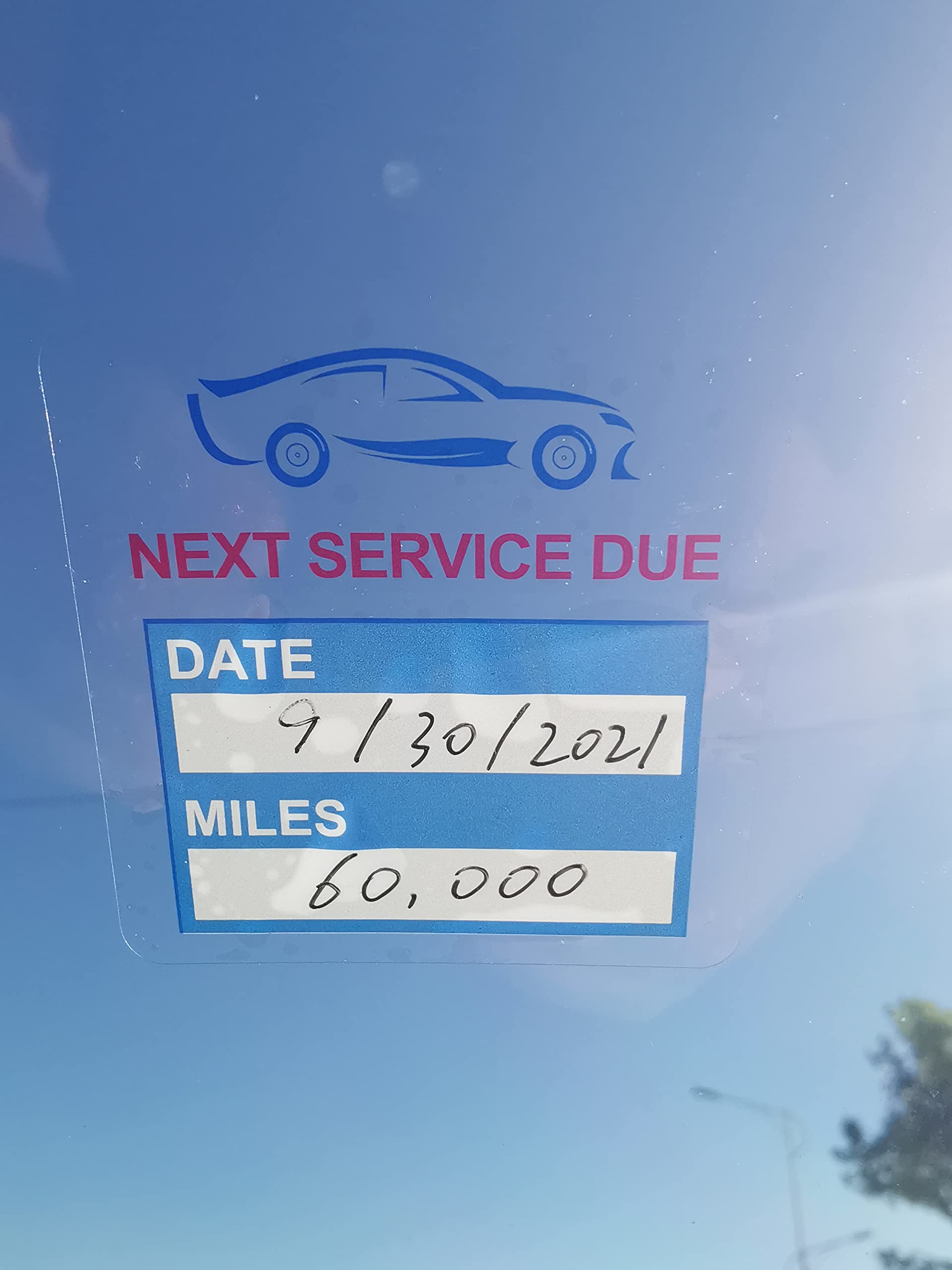 2x2 inch 102 PCS Next Service Due Static Cling Labels Easy Remove Oil Change Stickers - Static Cling Windshield Labels-Poskornwel