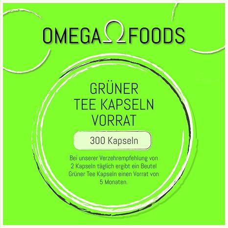 Green Tea Capsules - 300 Green Tea Extract Capsules High Dose - 1000 mg per Daily Dose - Green Tea Extract