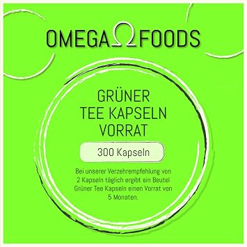 Green Tea Capsules - 300 Green Tea Extract Capsules High Dose - 1000 mg per Daily Dose - Green Tea Extract
