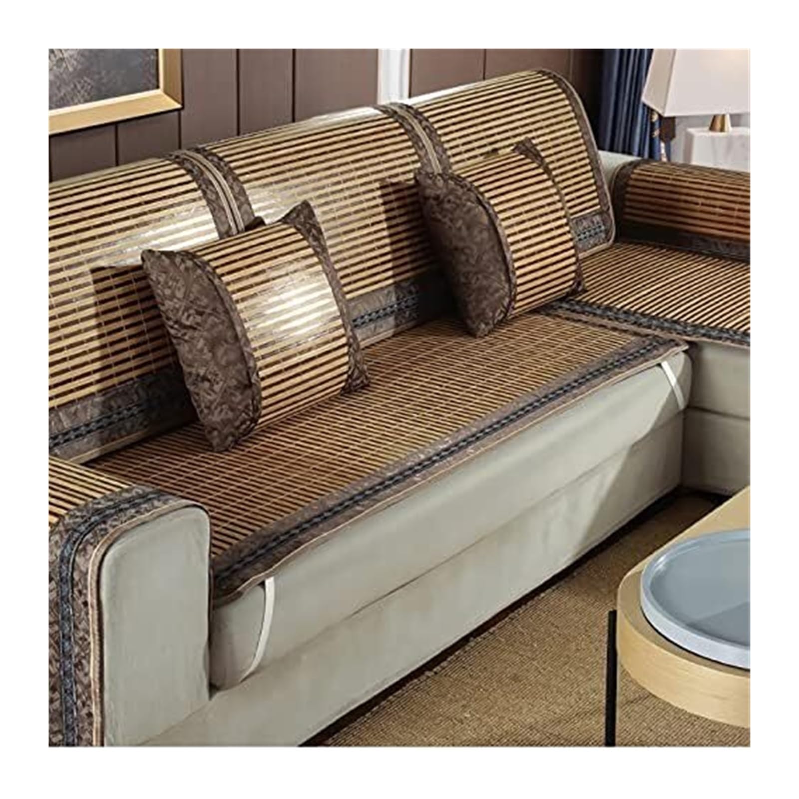 QCKNKMGG Cooling Bamboo Sofa Mat, Cooling Bamboo Sofa Mat Non Slip Breathable Multicolor Multiple Sizes(D,80 * 210cm)