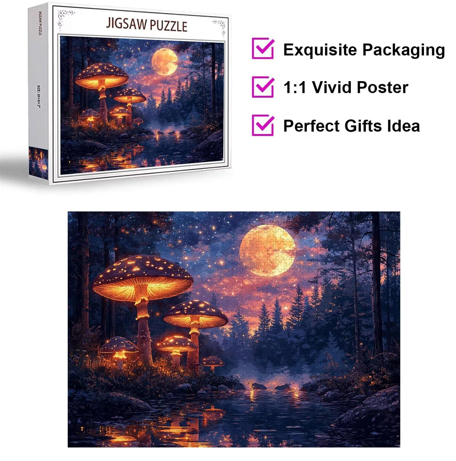Puzzle 5000 Teile für Erwachsene, 3D Puzzle Pilze Holzpuzzles, n-592