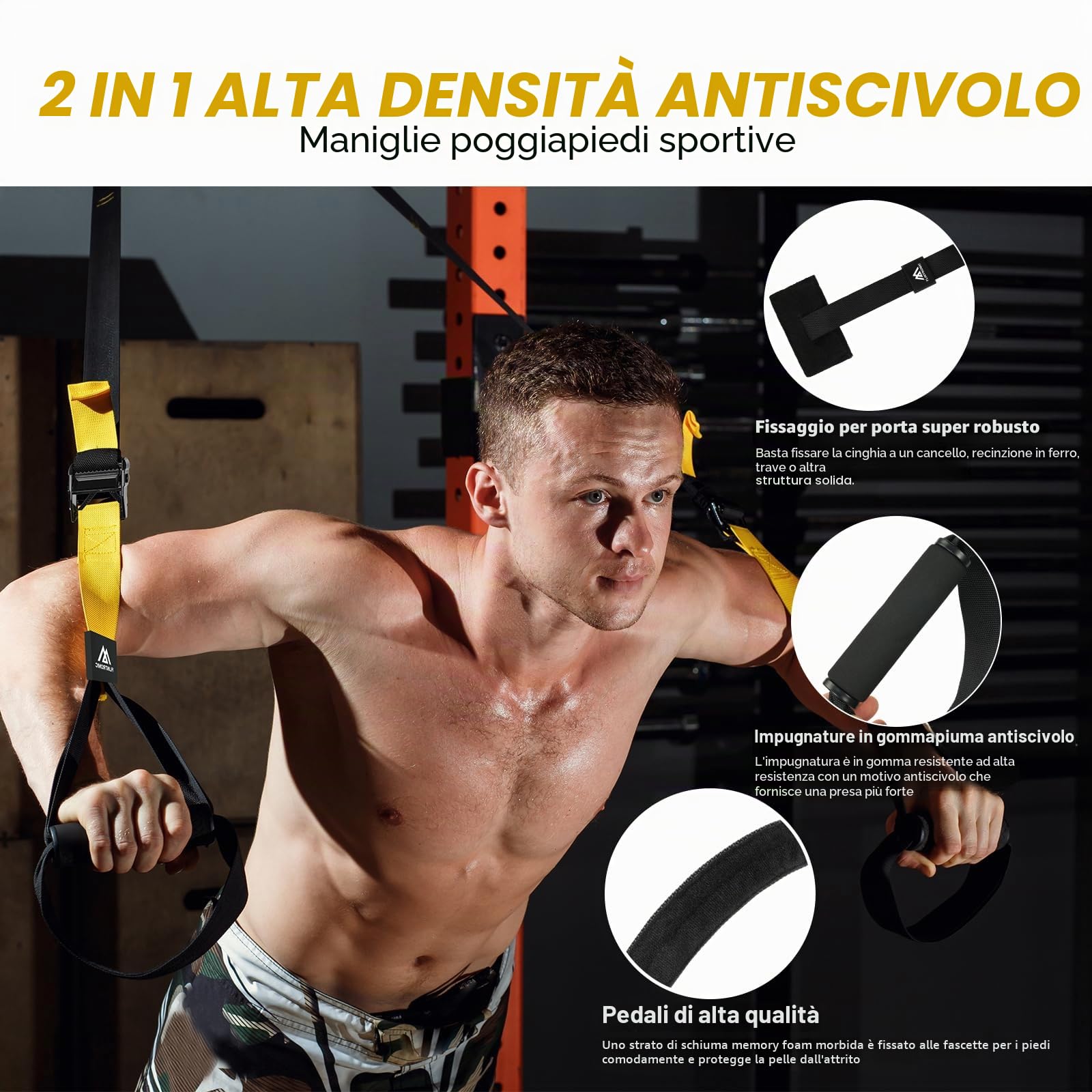 Flintronic Allenamento Sospensione Sling Trainer Set, Kit per Allenamento a Sospensione, Trx Fitness Da Casa, Sistema di Allenamento in Sospensione, Allenamento Sospensione per Palestra in Casa