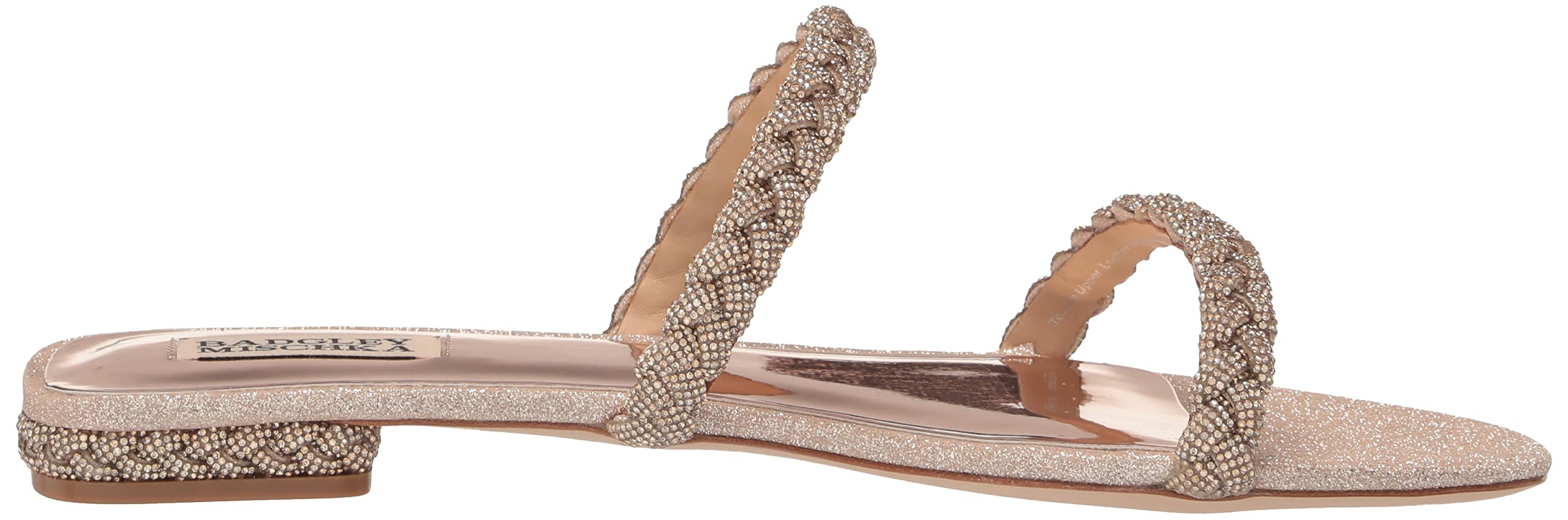 Badgley Mischka Women's Femme Flat Sandal, Soft Gold, 10