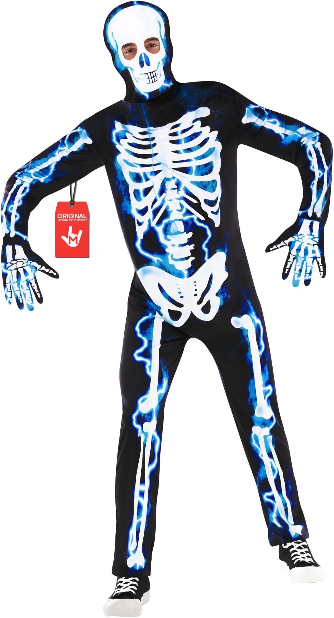 Morph Mens Skeleton Costume, Adult Skeleton Costume, Halloween Skeletons Suit Adults, Halloween Costumes for Men