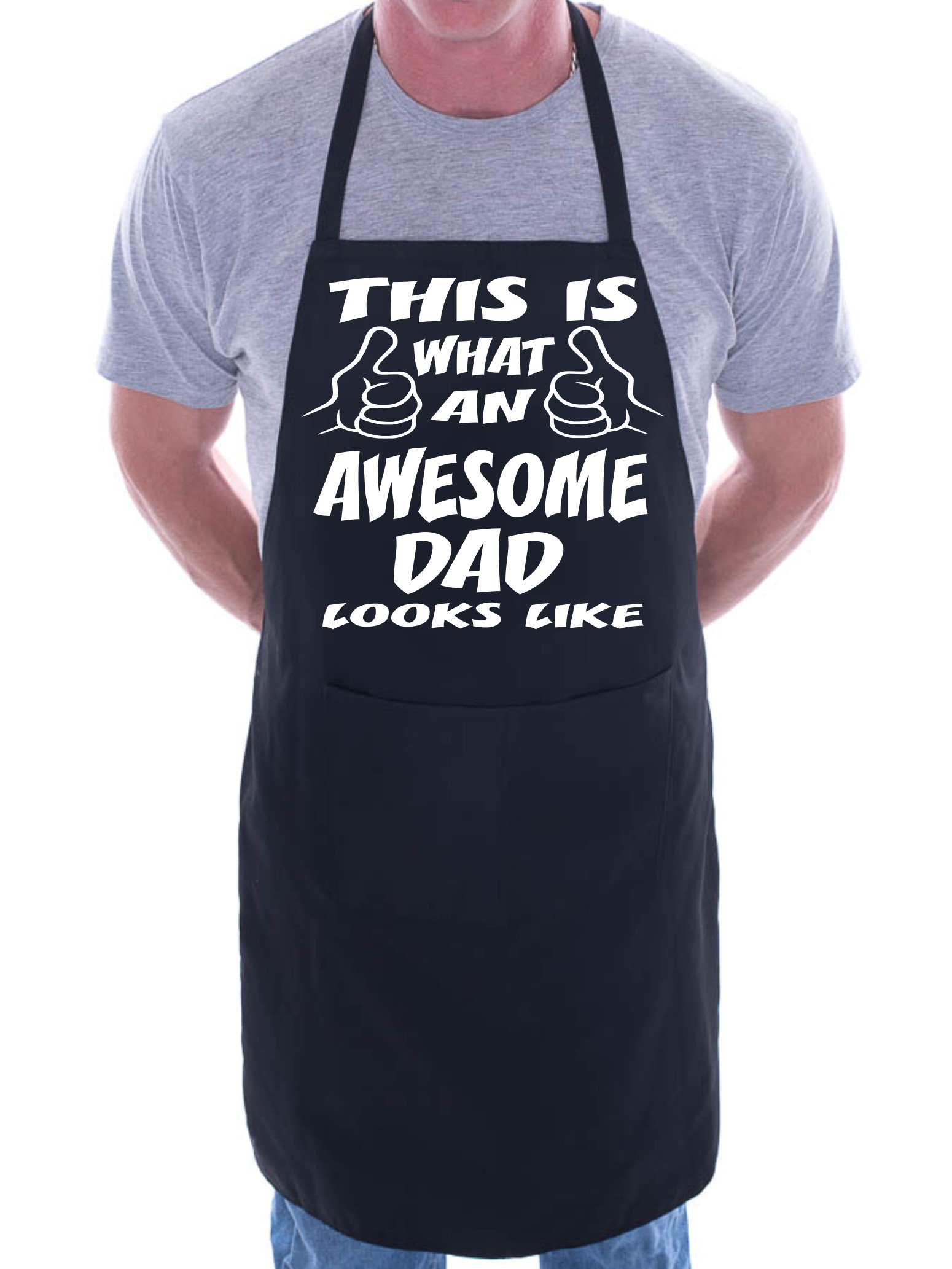 Print4u Men's Black This Is What Awesome Dad Bbq Cooking Funny Novelty Apron