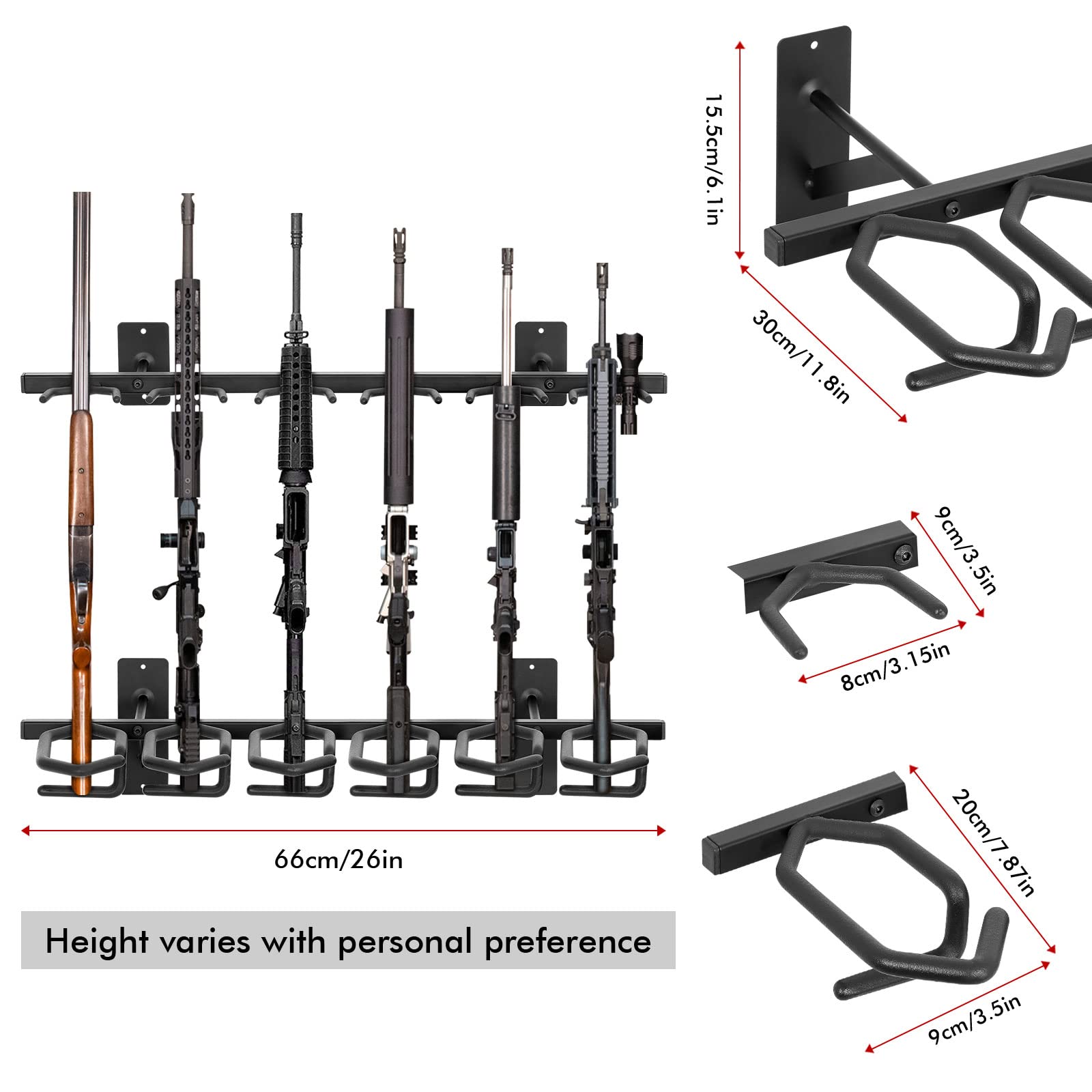 Buy ROBUST Indoor Gun Racks for Wall 6Slot Vertical Gun Rack Wall