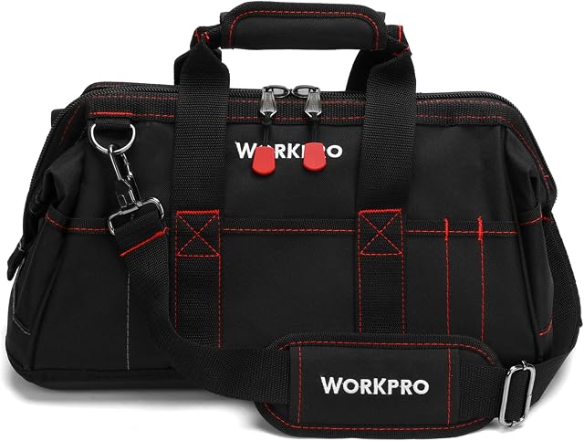 WORKPRO Saco de armazenamento de ferramentas de boca larga de 40,64 cm com base de borracha à prova d'água, W081022A, 40,64 cm