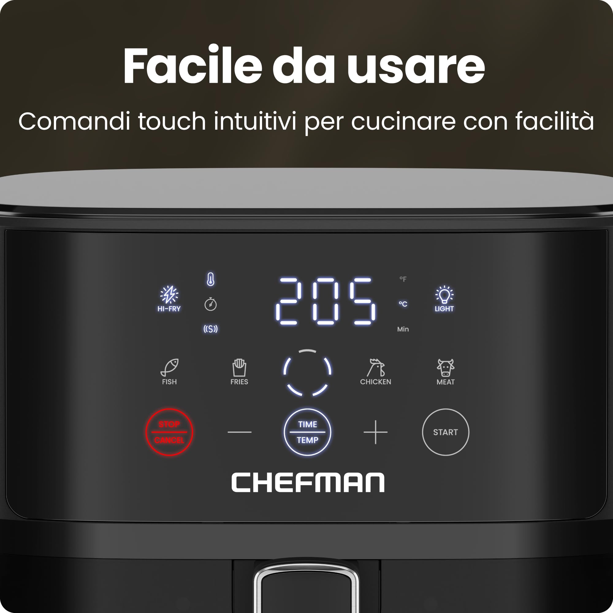 Chefman Friggitrice ad Aria Compatta 5,7L, Hi-Fry | Tecnologia ad Alta Frittura, frittura ad aria, finestra Easy View