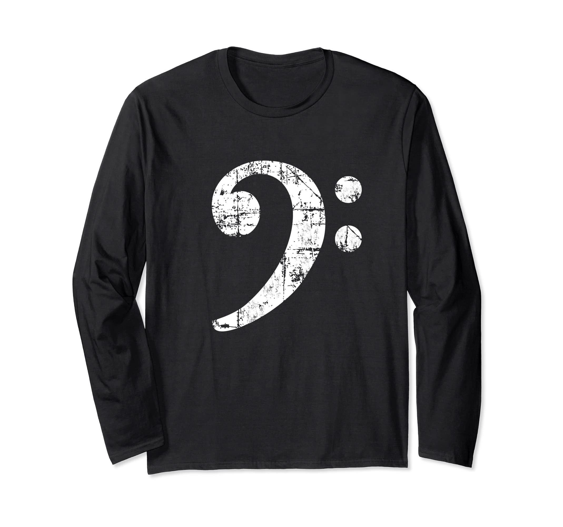 BassClef (Vintage White) Bassist Bass Player Long Sleeve T-Shirt