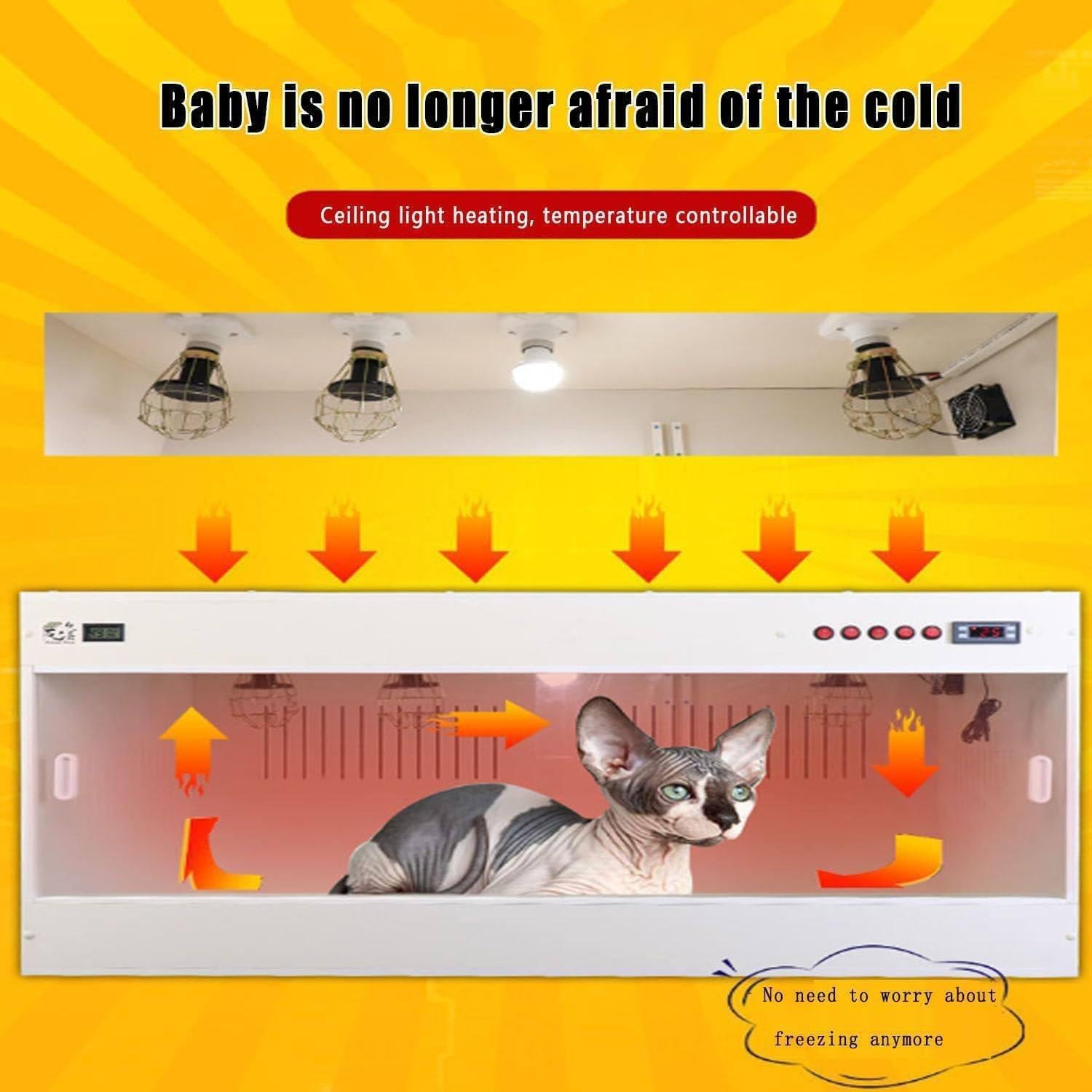 Incubatrice Per Gatti E Cuccioli, Incubatrice Per Animali Domestici Con Riscaldamento, A Temperatura Costante, 60 * 50 * 50cm