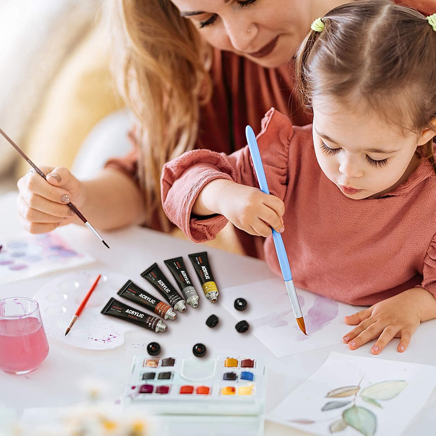 Magicdo Acrylic Paint Kit Non-Toxic Paint Supplies for Canvas Wood Ceramic Rock Painting, Art Paint for Kids Beginners Students Adults Artist Painters(24 colors×0.4oz)