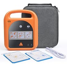 Portable Trainer Device for Emergency Response Courses, with Voice Guidance, 4 Training Modes, Reusable Training Pads, Carrying Case Included