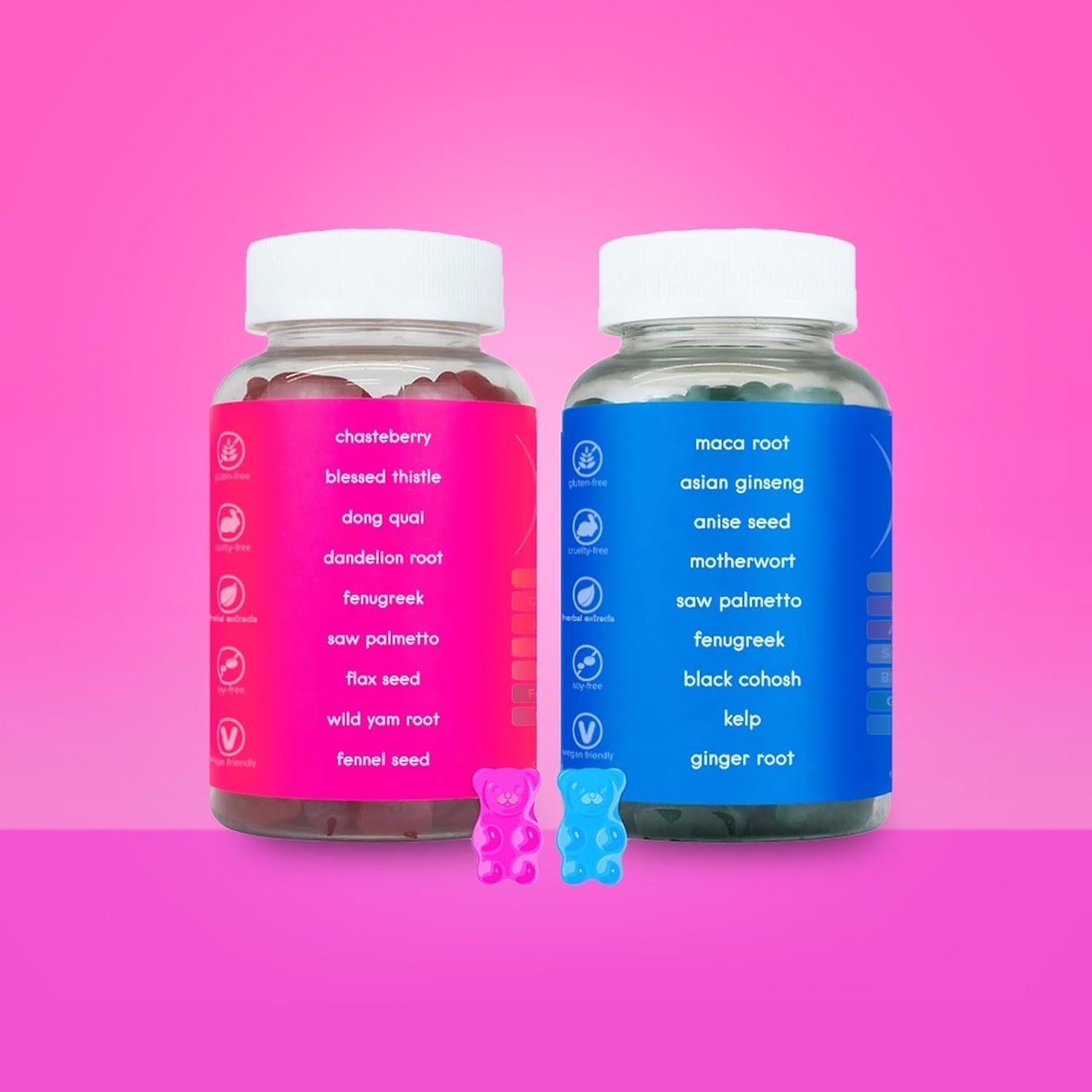 Curvy Body Bears CBB Women’s Multivitamin Gummies Top & Peach Support Combo Pack | Herbal & Vitamin Gummy Supplement | Berry Flavor | 2-Pack (120 Gummies)