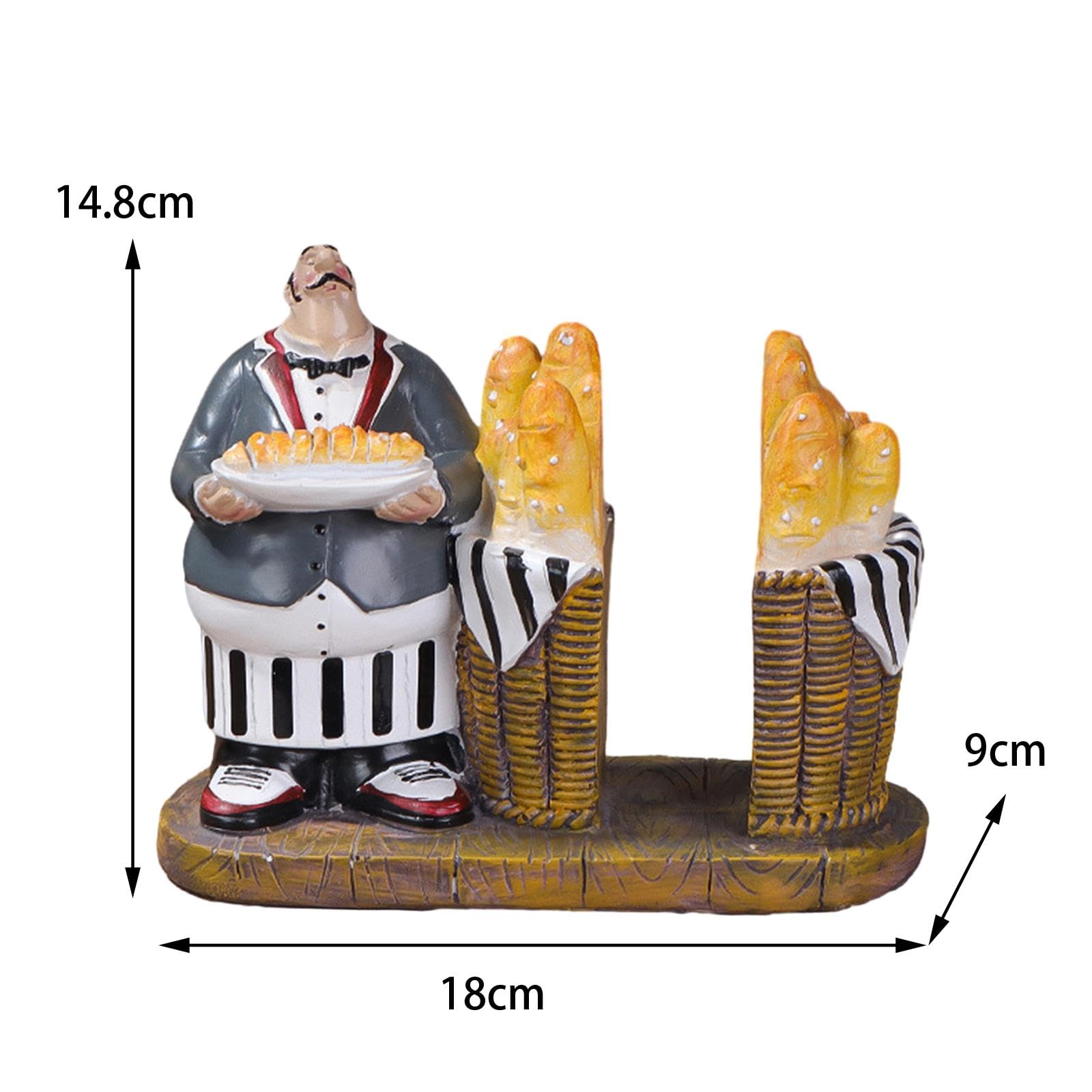 Statuetta da Chef, Scultura da Chef, Statuetta Decorativa da Chef, Ornamento da Cuoco per Decorazioni da Cucina, Piano di Lavoro, Tavolo, Stile E