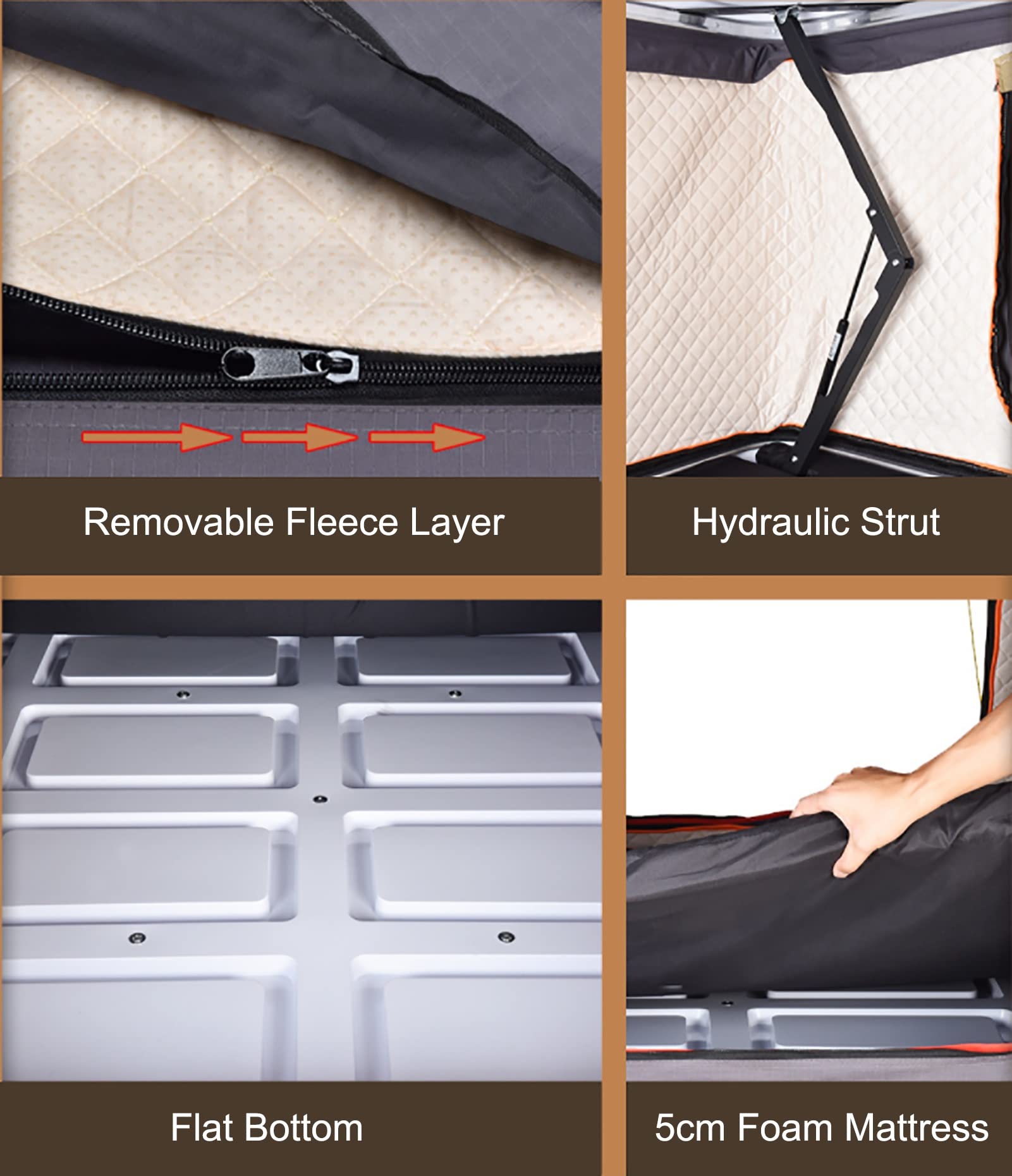 Tenda da tetto rigida per SUV, installazione pop-up, grande spazio per 2-3 persone, con scala e design impermeabile