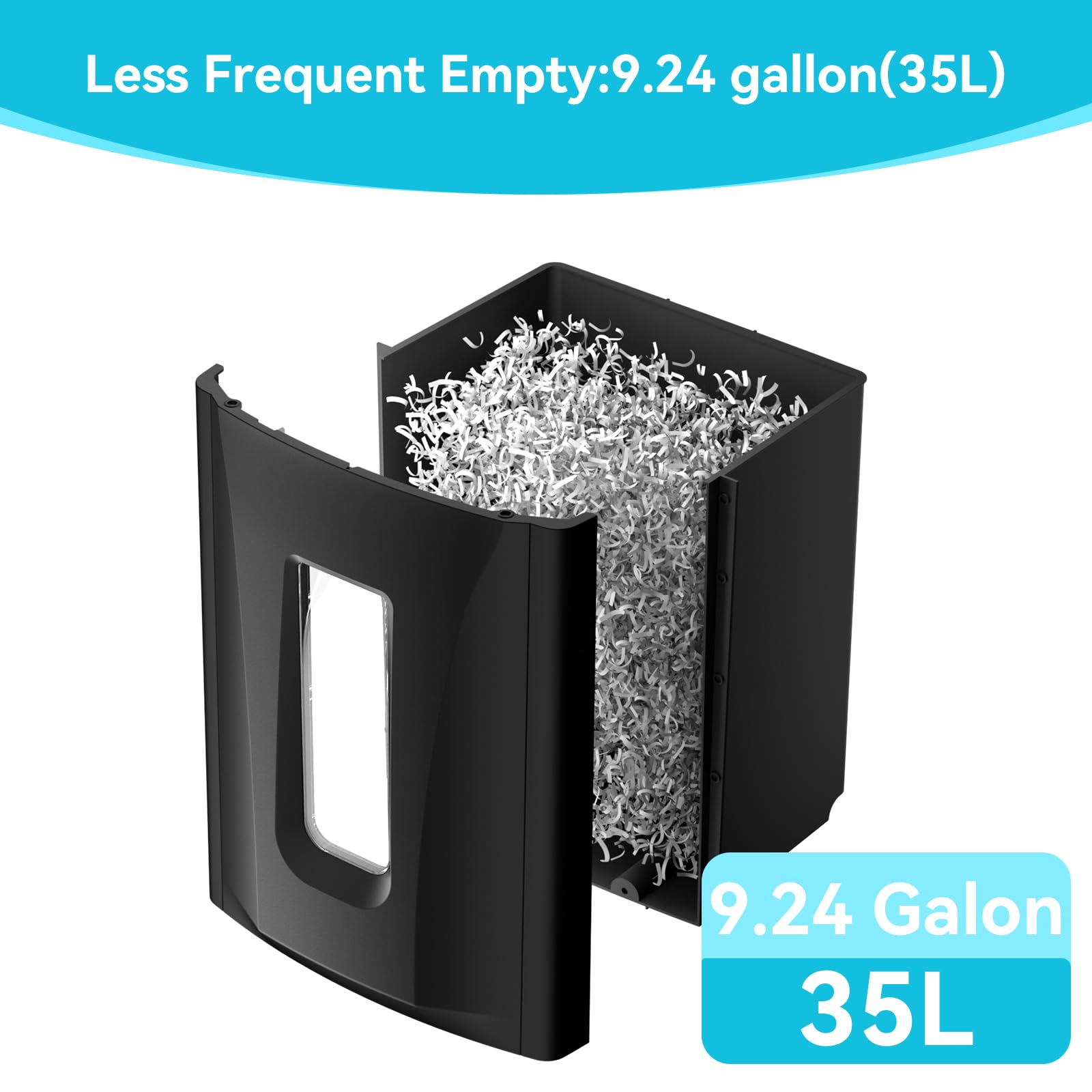 TREATLIFE HOME Large Commercial Heavy Duty Paper Shredder with 9.24 Gallon Pullout Bin, 22-Sheet Cross Cut, Ultra-Quiet Design, Black