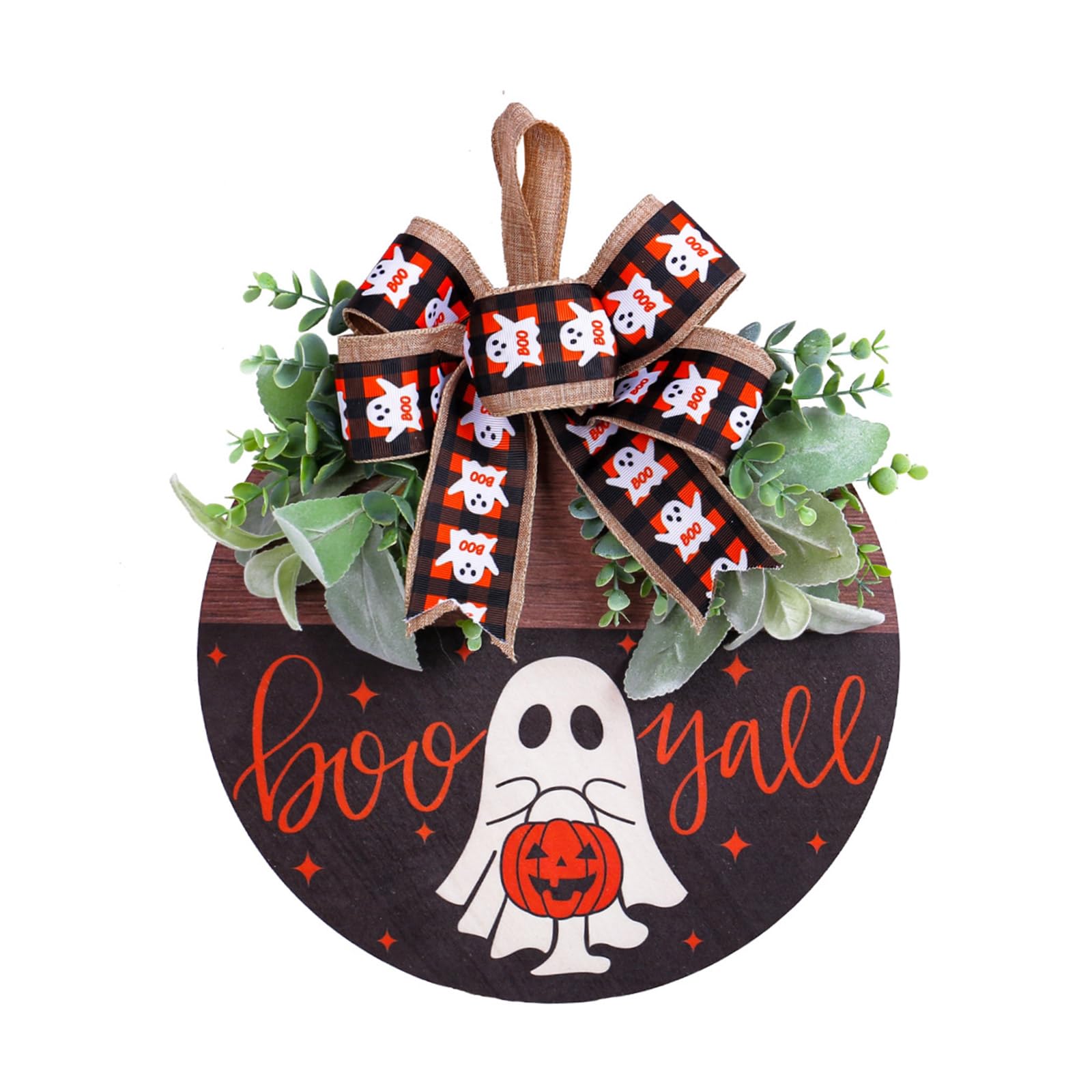 Kalttoy Specter Wood Plaques for Halloween Colorful Welcome Sign Festival Window and Wall Decoration Waterproof Door Ornament Party Festival Supplies