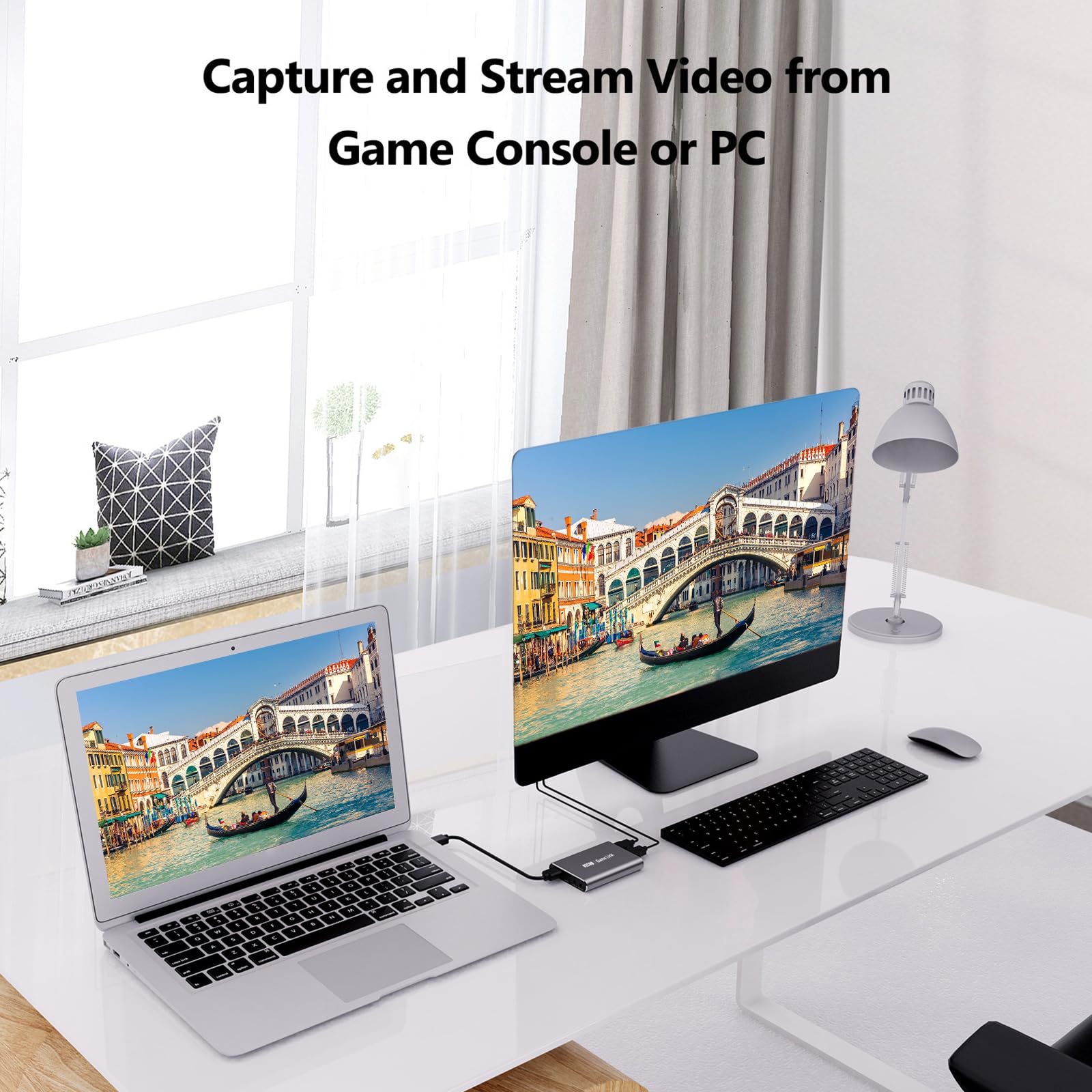 docooler 371 Game Link U3 Boîte de capture vidéo 4K Loop Out 1080p h-D Boîtier d'enregistrement USB 3.2 Audio Vidéo Convertisseur Prend en charge MIC IN LINE IN Plug and Play pour TV Box Computer Game