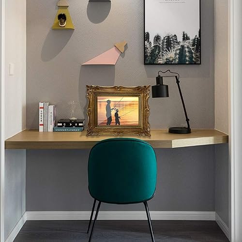 Miniatura 8 de PHAREGE Marco de fotos vintage de bronce de 5 x 7, marco de fotos antiguo adornado de 5 x 7 para bodas, marco de fotos retro que se muestra