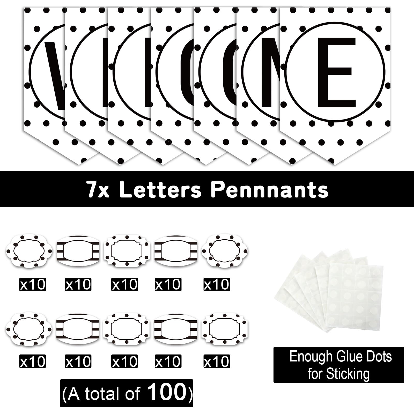 Teacher Created Resources Welcome Bulletin Board Set - Black & White Oversized Letters, 49 Pieces - View #7