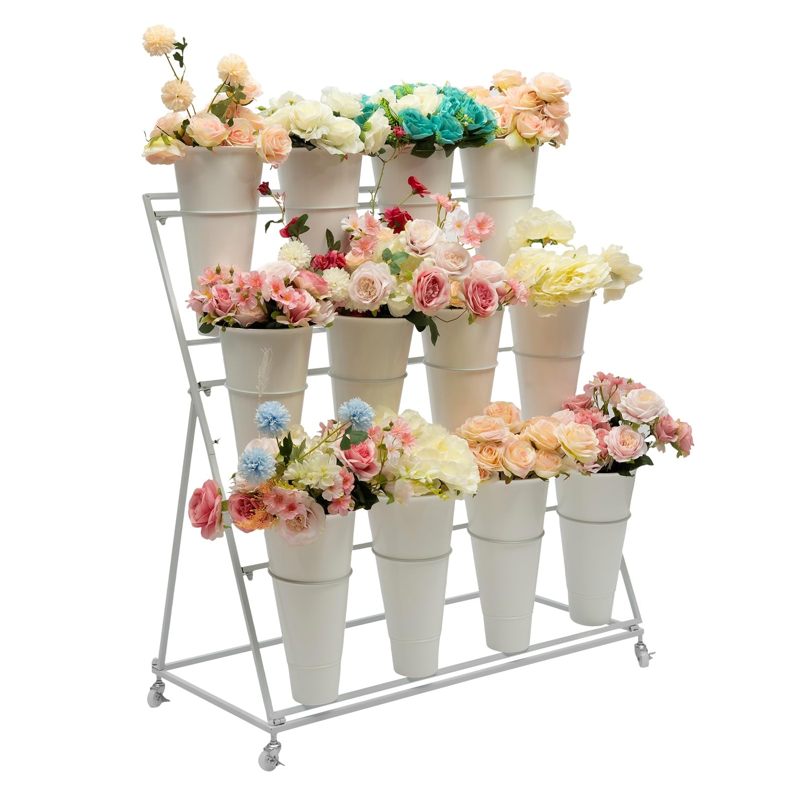 Amazon.com : 3 Tier flower cart display stand with Wheels Flower