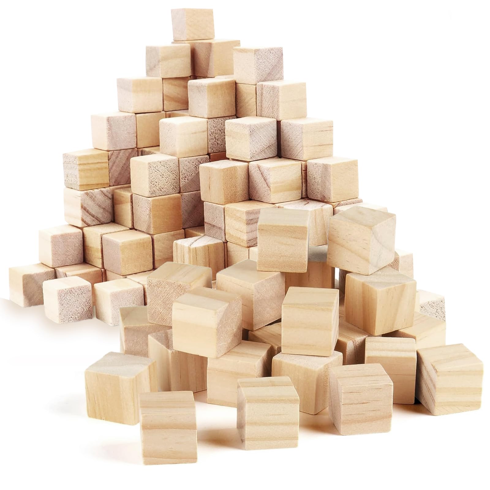 140 Petits Cubes En Bois Naturels 10mm – Parfaits Pour Le DIY, La Déco Et Les Créations Manuelles