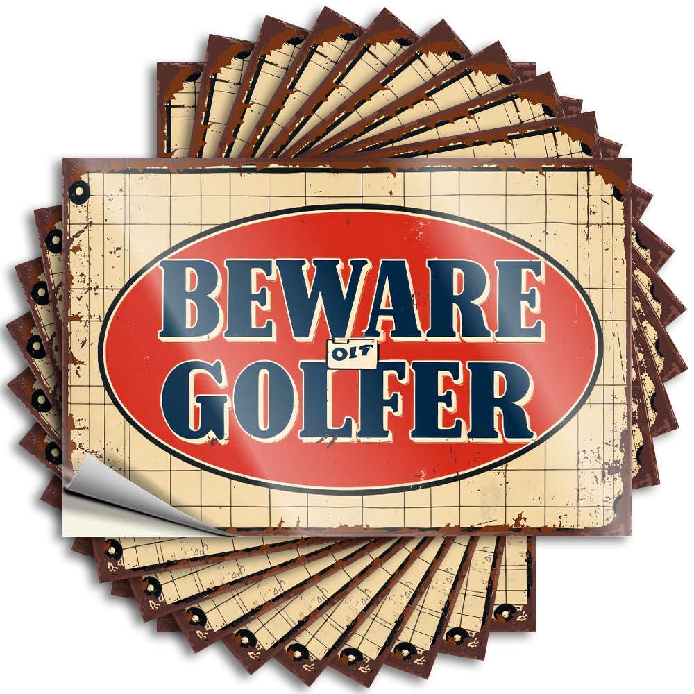 Beware of Golfer Lettering Sticker Sweet | Motivational Tumbler Removable Decal Pack(8X12CM)