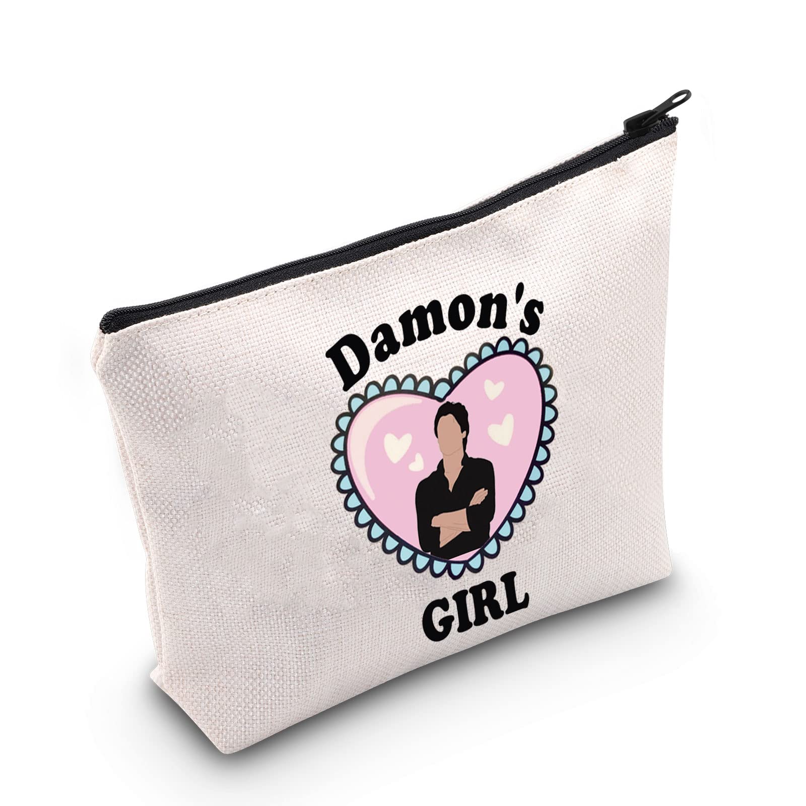 Beauty Case Damon, Regalo per Fan dei Vampiri, Idea Regalo per Ragazze (Damon's Girl Bag UK), Bianco