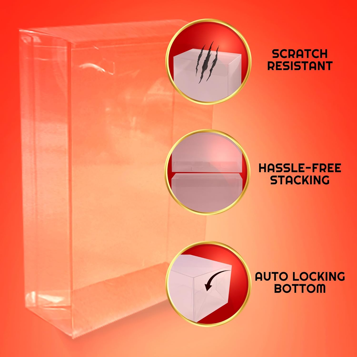EVORETRO Display Protector Case for NECA Ultimate Action Figure Box with Hanger - 0.40 mm Thick PET Plastic Clear Case for NECA Action Figures Box, Scratch Resistant, Dustproof (10 Pack)