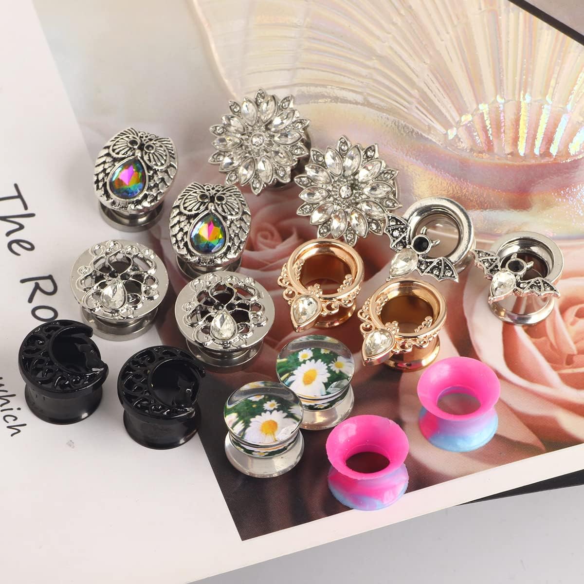 TIANCI FBYJS Stainless Steel Zircon Ear Tunnels Earrings Guages Piercing Plugs Stretcher Gauges for Women Men - Image 2