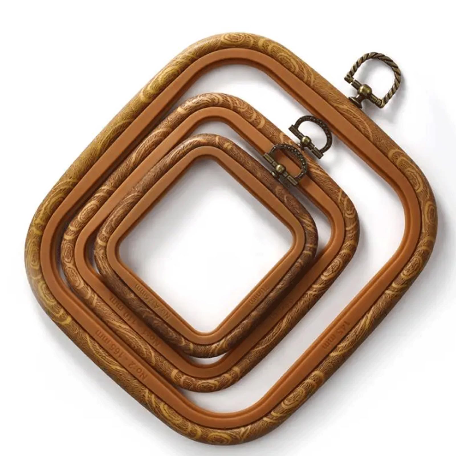MRKU Soporte para Bastidor de Bordado DIY, Kit de Costura para Punto de Cruz, Marco Cuadrado de plástico, Anillo, Color Retro, aro para Manualidades, Herramientas de Costura domésticas