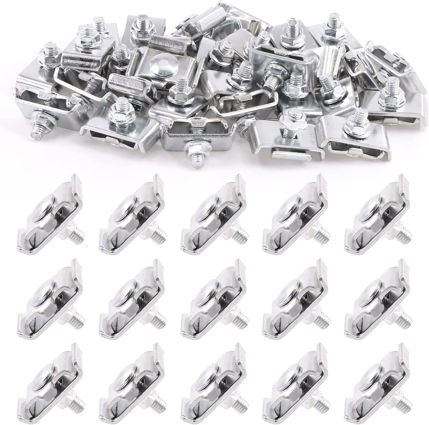 Tanstic 30Pcs Grid Wall Joining Clips Connectors Stainless