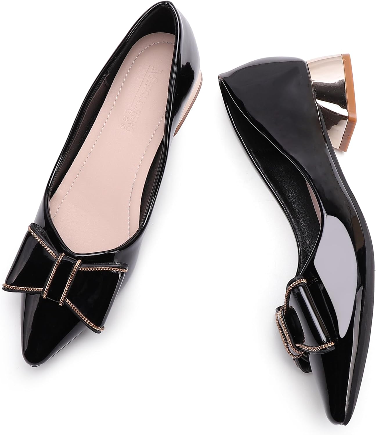 Women's Chunky Closed Toe Low Block Heels Work Pumps Comfortable Dress Wedding Shoes for Party Office - Image 2