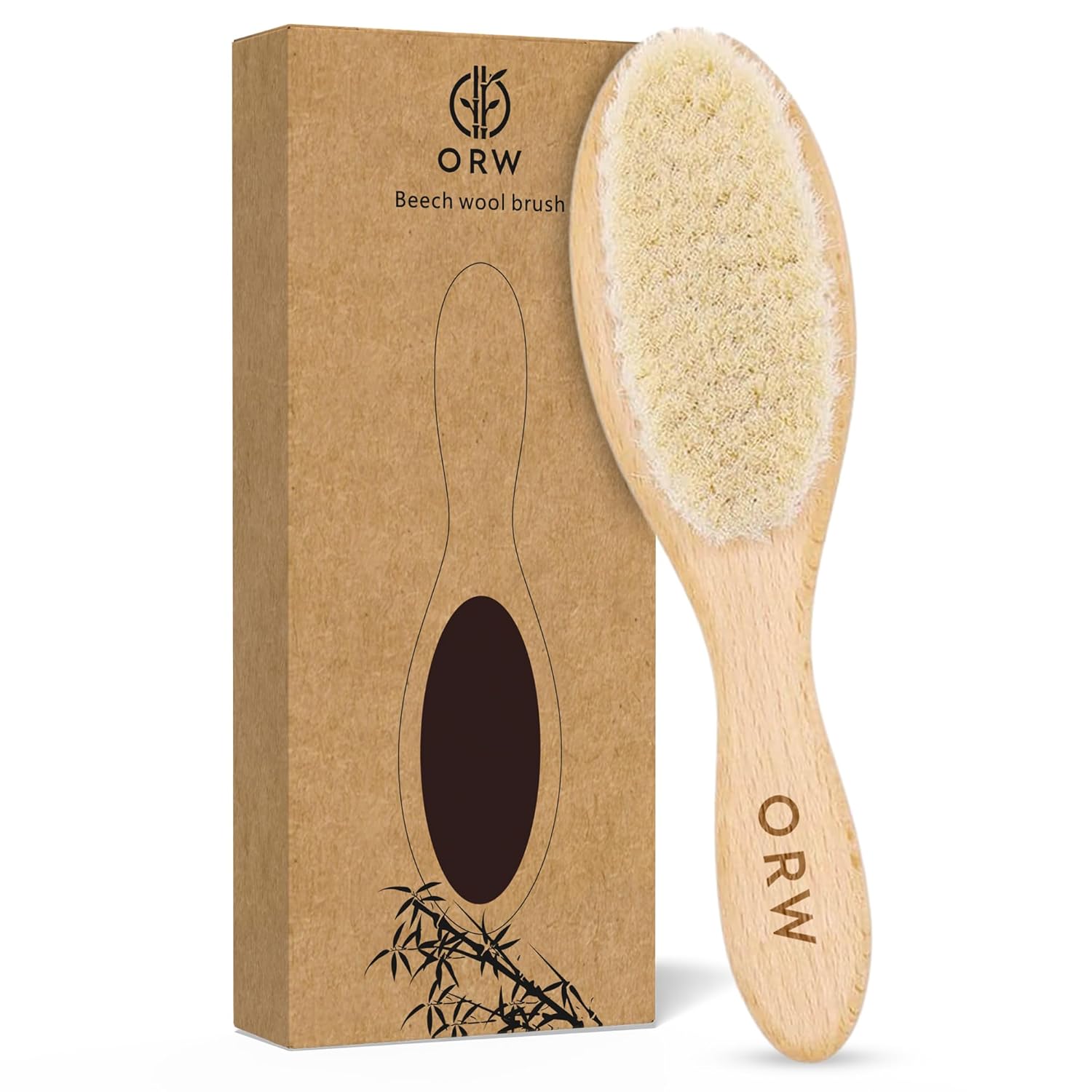 ORW OREN’S Beechwood Handle & Wool Bristle Baby Hair Brush for Newborn, Toddlers, Infants, Girls & Boys — Natural White Soft Bristles Brush for Gentle Scalp Grooming, Cradle Cap Relief ORW OREN’S Beechwood Handle & Wool Bristle Baby Hair Brush for Newborn, Toddlers, Infants, Girls & Boys — Natural White Soft Bristles Brush for Gentle Scalp Grooming, Cradle Cap Relief
