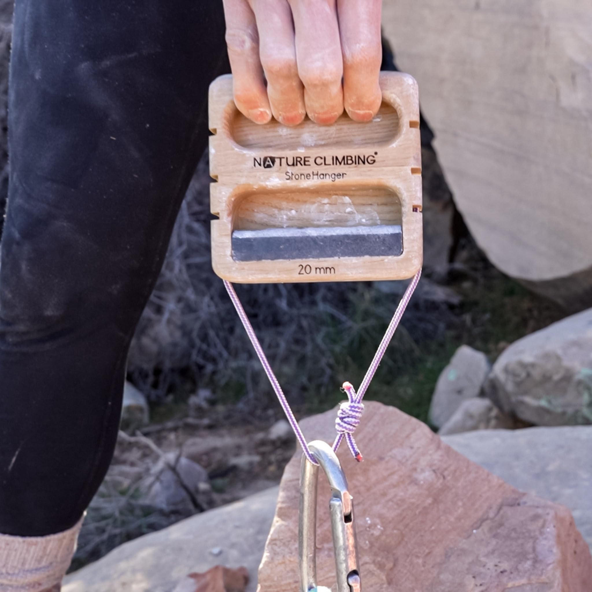 Nature Climbing | Stone Hanger | Hangboard | Granite | - High Performance | compact hangboard, Portable hangboard | - Nachhaltig & Handgemacht