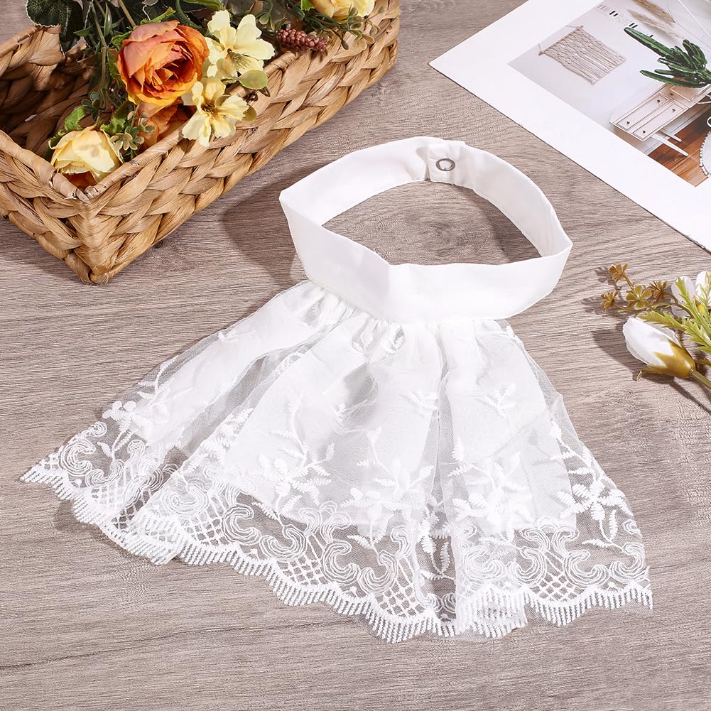 CRAFTYMELODY Polyester Lace Faux Collar Detachable Lace Cape Collar Neckline Trim Jabot Cuffs DIY Garment Accessories Clothing Garment Kit Collars Shirt Versatile Costume Accessories for Women - Image 4