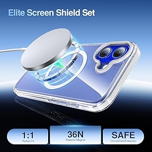 SMARTDEVIL Magnetic MagSafe Case for iPhone 16 Plus, Strong Magnetic Clear Shockproof Cover with 2 Screen Protectors, Ultra-Slim Anti-Yellowing Phone Case