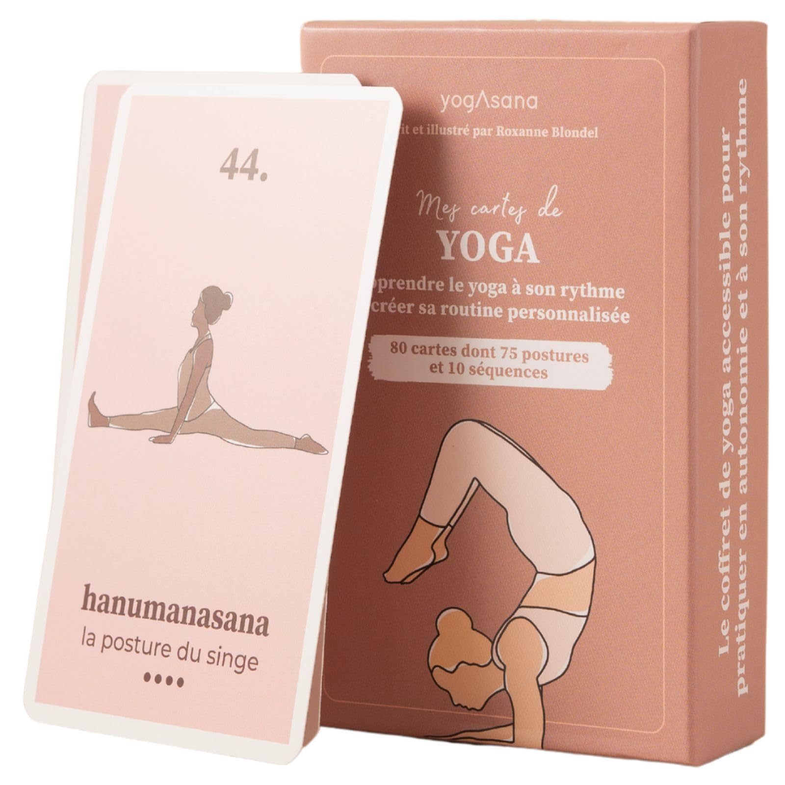 Yogasana Jeu de Carte français 80 Cartes - Hatha Vinyasa - Tous Niveaux - Guide de séquences pour se perfectionner en autonomie - 75 Postures