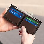 Wallet Men, Leather Slim Bifold Wallet for Men, Minimalism Credit Card Wallet with Zipper Coin Bag and ID Window (Black)