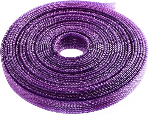 Miniatura 7 de Othmro Fundas de cable trenzadas flexibles de PET de 16.4 pies de largo, 0.47 pulgadas de ancho, fundas de malla de alambre flexibles para TV,