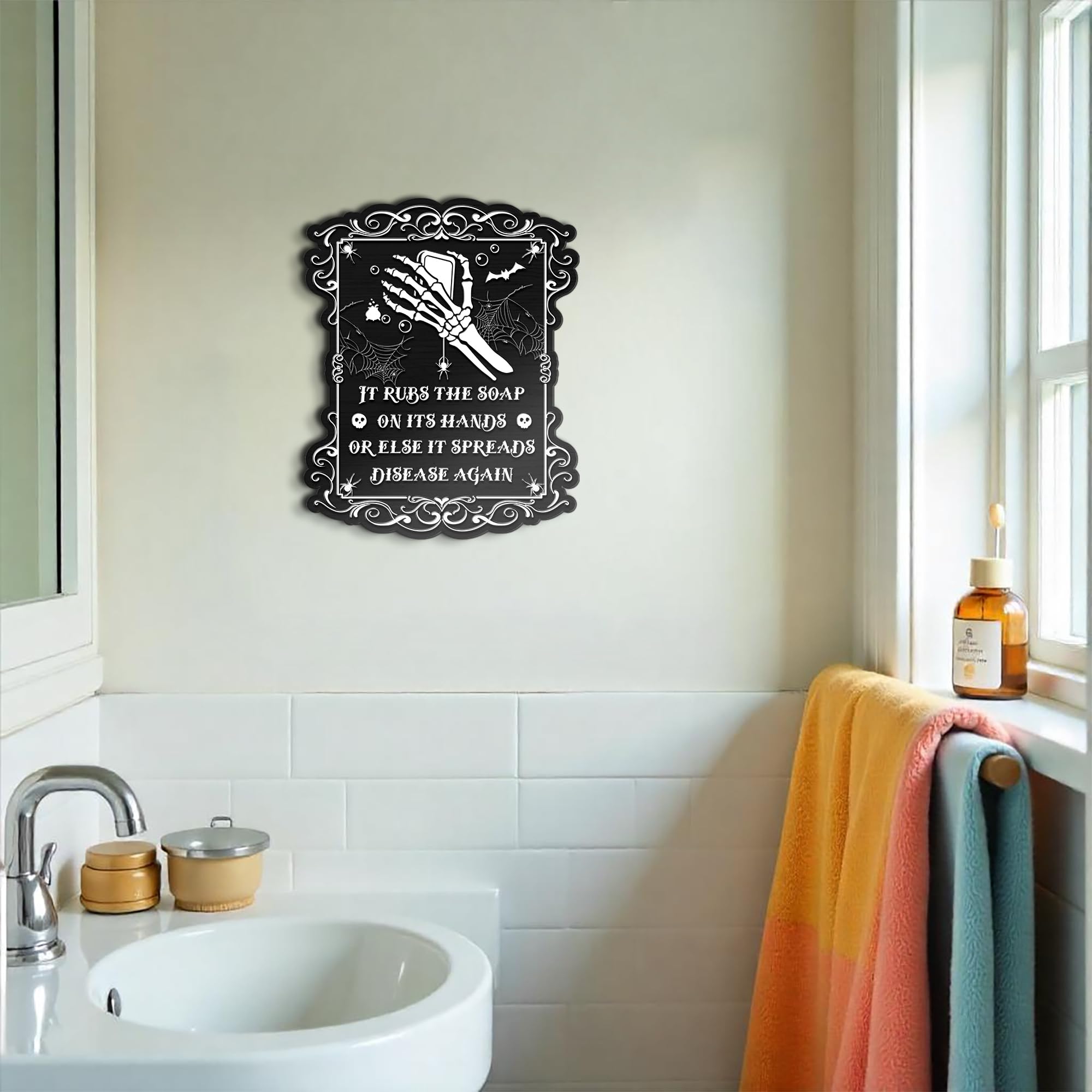 NAMEY Letrero De Baño De Halloween, Arte De Halloween, Baño, Impresión