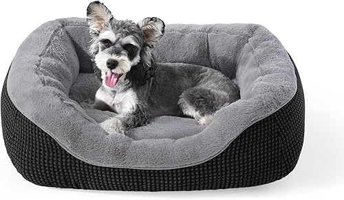 Miniatura 15 de INVENHO Cama para perros pequeños, lavable, ortopédica, calmante y cálida, cama duradera para mascotas con parte inferior antideslizante (25 x 21 x