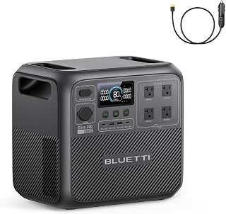 BLUETTI Elite 200 V2 Portable Power Station with Car Charging Cable (Car Port to XT60), 2073.6Wh LFP Battery Backup w/ 4 2600W AC Outlets, 17-Year Lifespan, Solar Generator for Camping, Off-grid