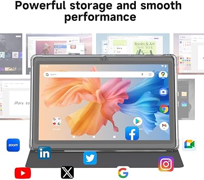 Tablet 7Inch Android 14.0 with Protective Case,3GBRAM+ 32GB ROM, IPS Screen, Dual Camera, Bluetooth 5.0 WiFi Tab (Black)