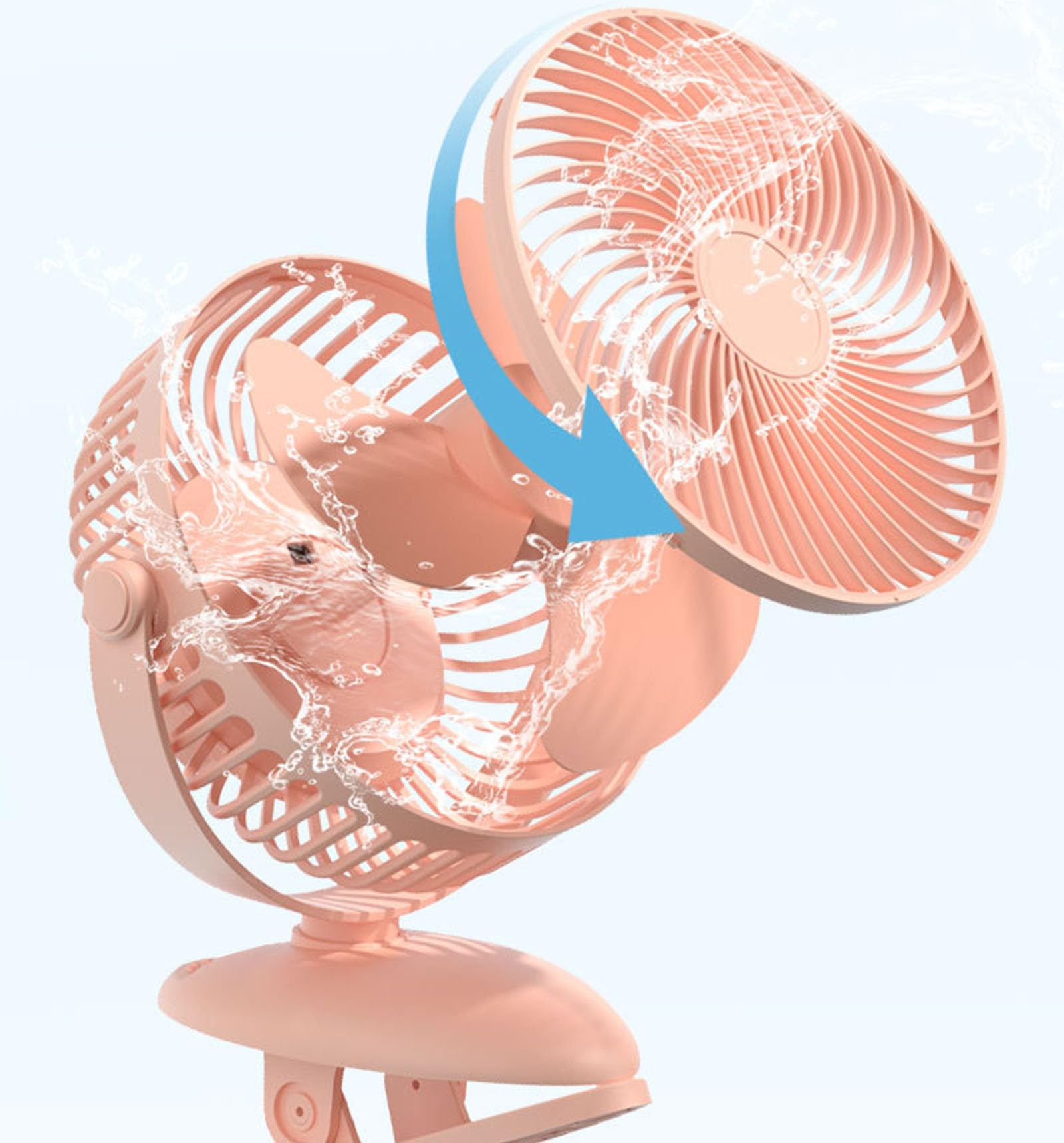 Ventilador con Clip, Ventilador para Cochecito De Bebé, Silencioso, Mini Ventilador con Clip De Refrigeración De 5 V, Ventilador con Clip para Cama, Ventilador De Escritorio,001,7in