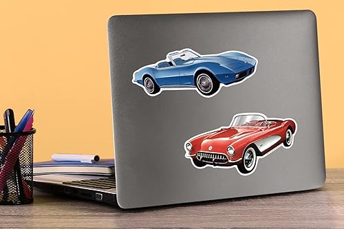 Miniatura 5 de Chevrolet Corvette - Paquete variado de calcomanías grandes para automóvil, para laptop, botella de agua, álbumes de recortes, tableta, monopatín,