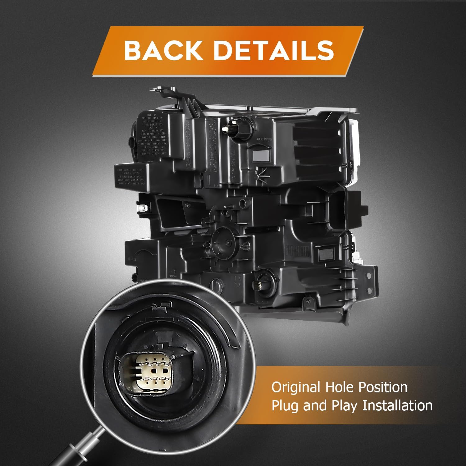 Headlight Assembly Fit For Chevy Silverado 1500 2019-2021 Black Housing Amber Reflector Clear Lens Driver Side GM2502491 GM250349184621848 84621849